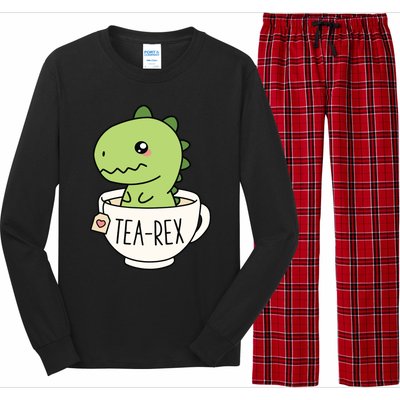 TeaRex Cute TRex Dinosaur Kawaii Funny Dino Pun Long Sleeve Pajama Set