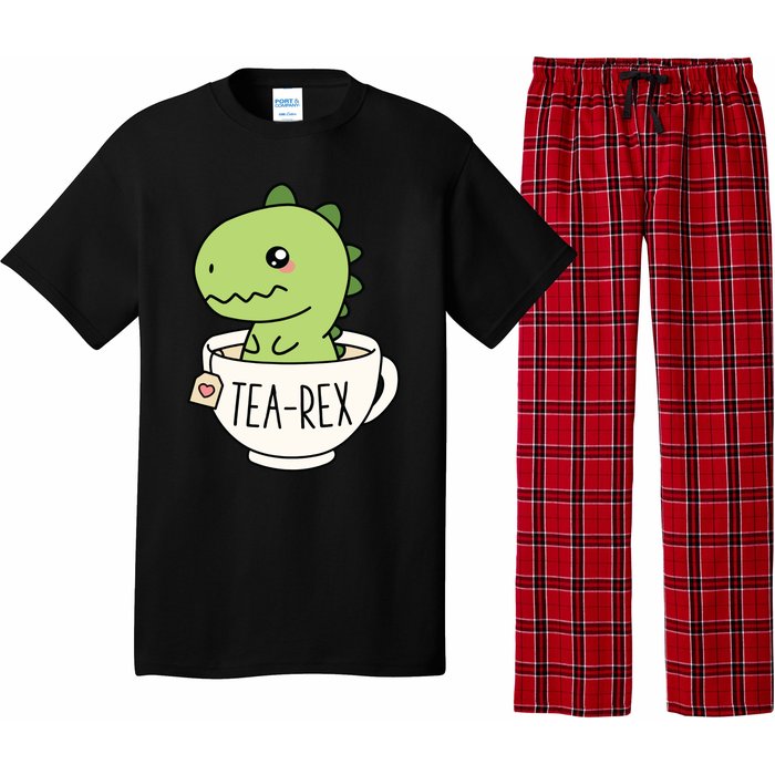 TeaRex Cute TRex Dinosaur Kawaii Funny Dino Pun Pajama Set