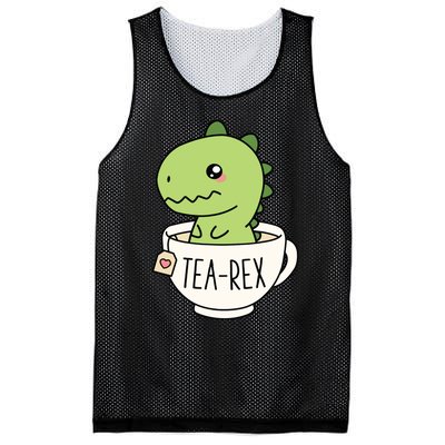 TeaRex Cute TRex Dinosaur Kawaii Funny Dino Pun Mesh Reversible Basketball Jersey Tank