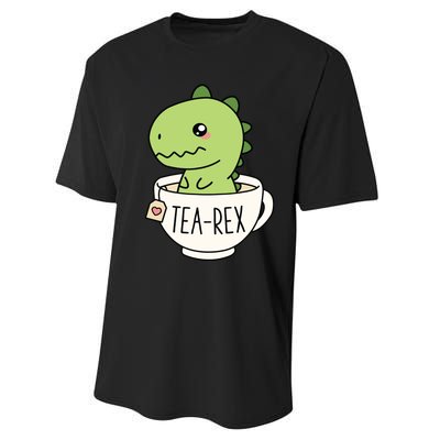 TeaRex Cute TRex Dinosaur Kawaii Funny Dino Pun Performance Sprint T-Shirt