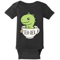 TeaRex Cute TRex Dinosaur Kawaii Funny Dino Pun Baby Bodysuit