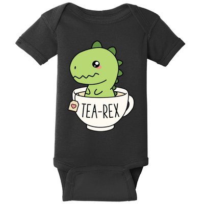 TeaRex Cute TRex Dinosaur Kawaii Funny Dino Pun Baby Bodysuit