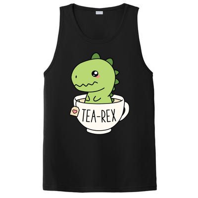 TeaRex Cute TRex Dinosaur Kawaii Funny Dino Pun PosiCharge Competitor Tank