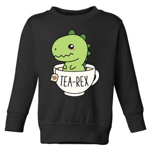 TeaRex Cute TRex Dinosaur Kawaii Funny Dino Pun Toddler Sweatshirt