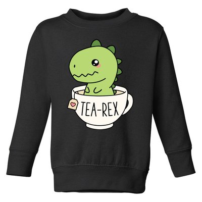 TeaRex Cute TRex Dinosaur Kawaii Funny Dino Pun Toddler Sweatshirt