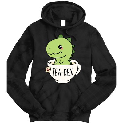 TeaRex Cute TRex Dinosaur Kawaii Funny Dino Pun Tie Dye Hoodie