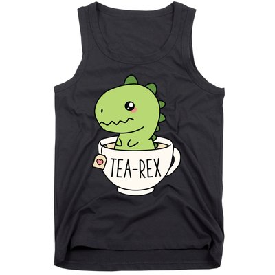 TeaRex Cute TRex Dinosaur Kawaii Funny Dino Pun Tank Top