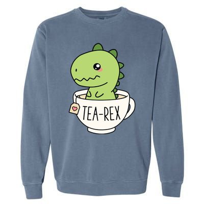 TeaRex Cute TRex Dinosaur Kawaii Funny Dino Pun Garment-Dyed Sweatshirt