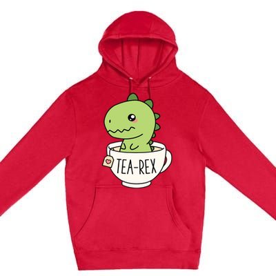 TeaRex Cute TRex Dinosaur Kawaii Funny Dino Pun Premium Pullover Hoodie