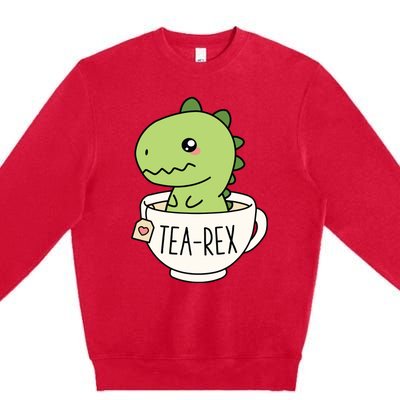 TeaRex Cute TRex Dinosaur Kawaii Funny Dino Pun Premium Crewneck Sweatshirt