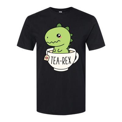 TeaRex Cute TRex Dinosaur Kawaii Funny Dino Pun Softstyle CVC T-Shirt