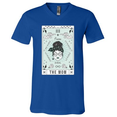 Tarot Card The Mom Pisces Zodiac Birthday Celestial Gift V-Neck T-Shirt