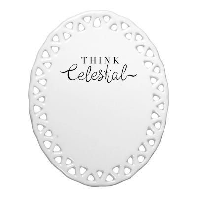 Think Celestial Ceramic Oval Ornament