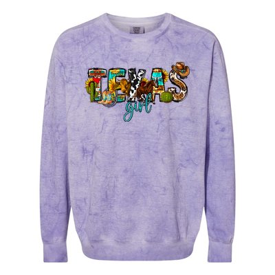 Texas Cowgirl Colorblast Crewneck Sweatshirt