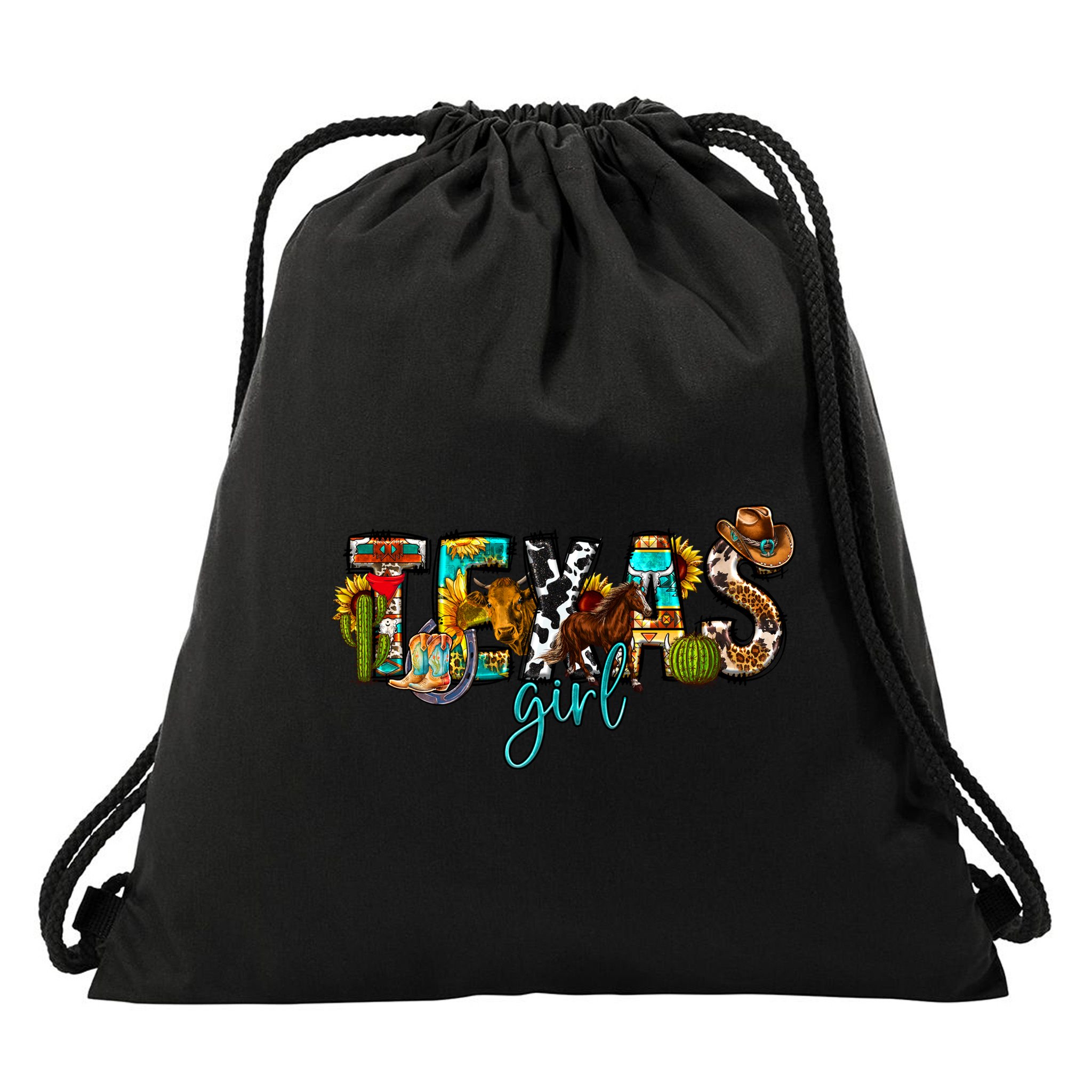 Texas Cowgirl Drawstring Bag