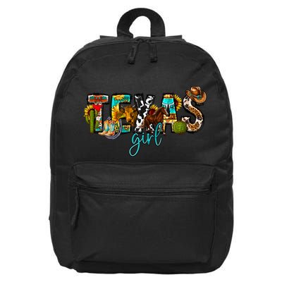 Texas Cowgirl 16 in Basic Backpack