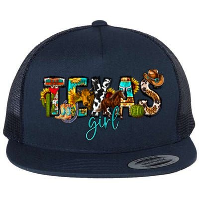 Texas Cowgirl Flat Bill Trucker Hat