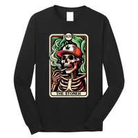 Tarot Card The Stoner Weed Lover Skeleton Cannabis 420 Long Sleeve Shirt