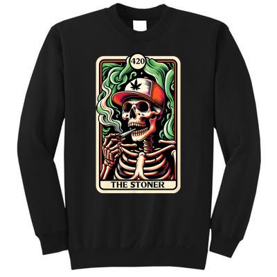 Tarot Card The Stoner Weed Lover Skeleton Cannabis 420 Sweatshirt