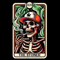 Tarot Card The Stoner Weed Lover Skeleton Cannabis 420 Impact Tech Backpack