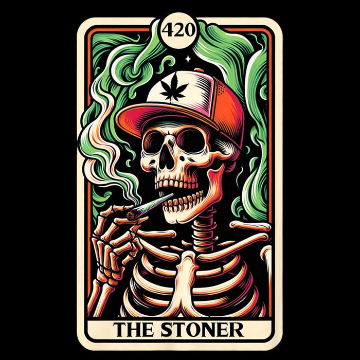 Tarot Card The Stoner Weed Lover Skeleton Cannabis 420 Impact Tech Backpack