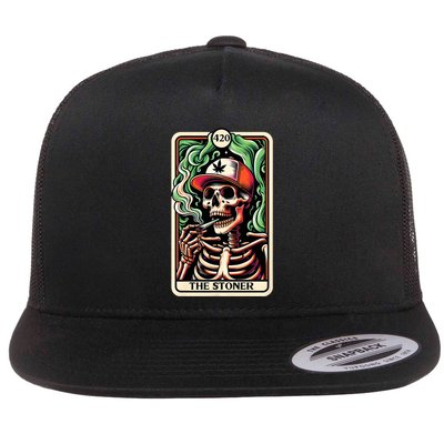 Tarot Card The Stoner Weed Lover Skeleton Cannabis 420 Flatbill Hat