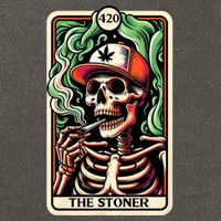 Tarot Card The Stoner Weed Lover Skeleton Cannabis 420 Cotton Canvas Backpack