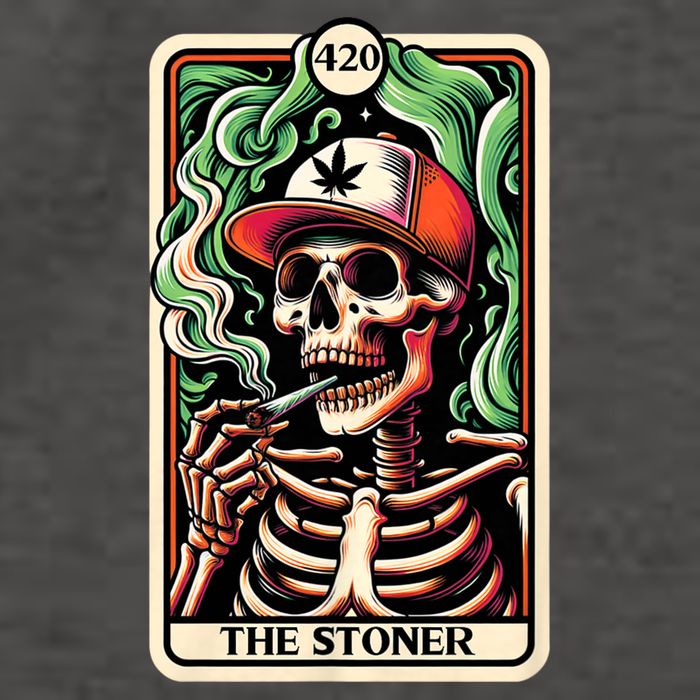 Tarot Card The Stoner Weed Lover Skeleton Cannabis 420 Vector Backpack