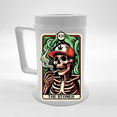 Tarot Card The Stoner Weed Lover Skeleton Cannabis 420 Beer Stein