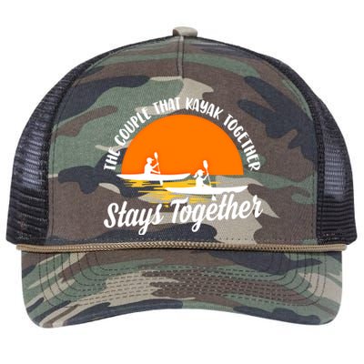 The Couple That Kayak Together Stays Together Kayaking Gift Meaningful Gift Retro Rope Trucker Hat Cap