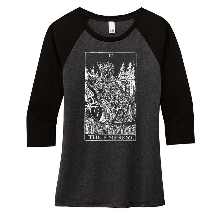 Tarot Card The Empress Women's Tri-Blend 3/4-Sleeve Raglan Shirt