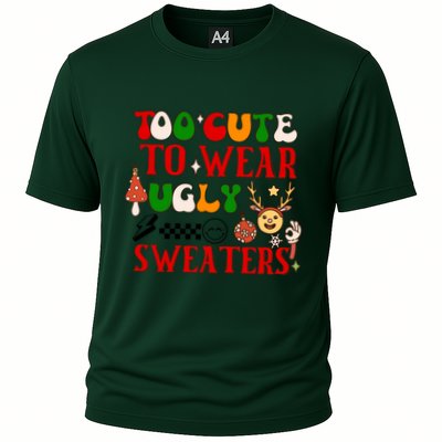 Too Cute To Wear Ugly Christmas Sweaters Performance Shirt
