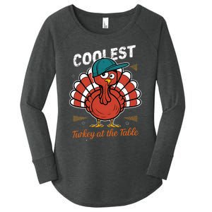 Thanksgiving Coolest Turkey At Table Women's Perfect Tri Tunic Long Sleeve Shirt