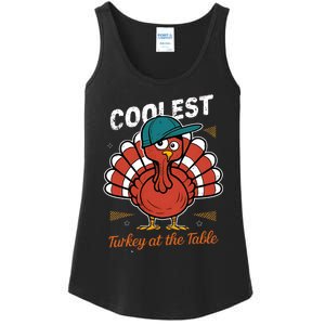 Thanksgiving Coolest Turkey At Table Ladies Essential Tank