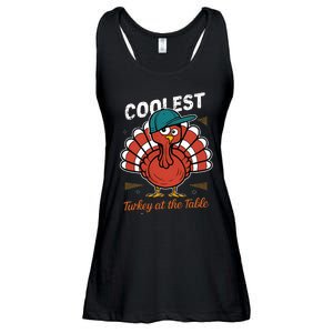 Thanksgiving Coolest Turkey At Table Ladies Essential Flowy Tank