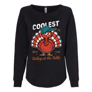 Thanksgiving Coolest Turkey At Table Womens California Wash Sweatshirt