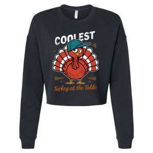 Thanksgiving Coolest Turkey At Table Cropped Pullover Crew