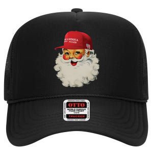 Trump Christmas Trump Maga Santa High Crown Mesh Back Trucker Hat