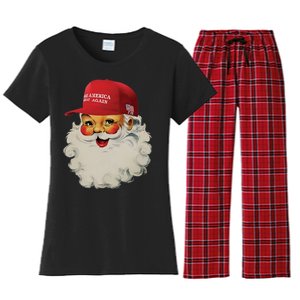 Trump Christmas Trump Maga Santa Women's Flannel Pajama Set