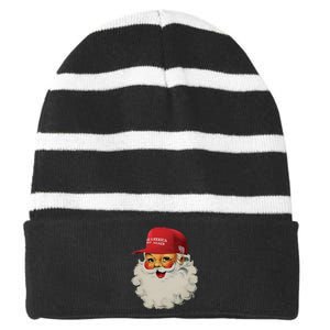 Trump Christmas Trump Maga Santa Striped Beanie with Solid Band