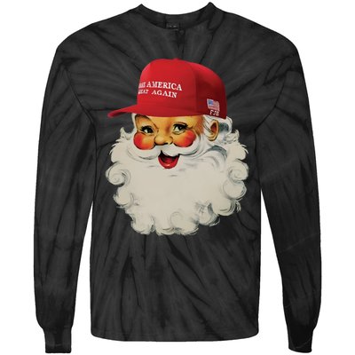 Trump Christmas Trump Maga Santa Tie-Dye Long Sleeve Shirt