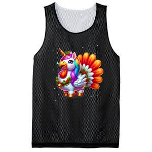 Thanksgiving Cute Unicorn Turkey For Girls Kids Mesh Reversible Basketball Jersey Tank