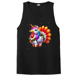 Thanksgiving Cute Unicorn Turkey For Girls Kids PosiCharge Competitor Tank