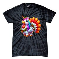 Thanksgiving Cute Unicorn Turkey For Girls Kids Tie-Dye T-Shirt