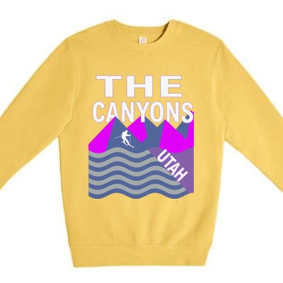 The Canyons Utah Usa Ski Resort Snowboarding Skiing Premium Crewneck Sweatshirt