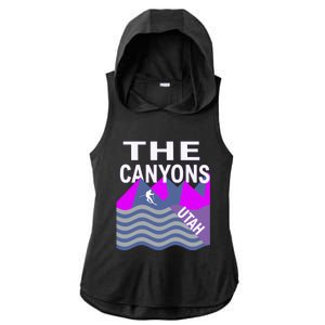 The Canyons Utah Usa Ski Resort Snowboarding Skiing Ladies PosiCharge Tri-Blend Wicking Draft Hoodie Tank