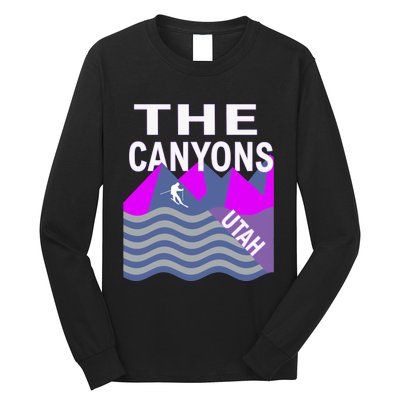 The Canyons Utah Usa Ski Resort Snowboarding Skiing Long Sleeve Shirt