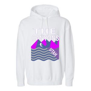 The Canyons Utah Usa Ski Resort Snowboarding Skiing Garment-Dyed Fleece Hoodie