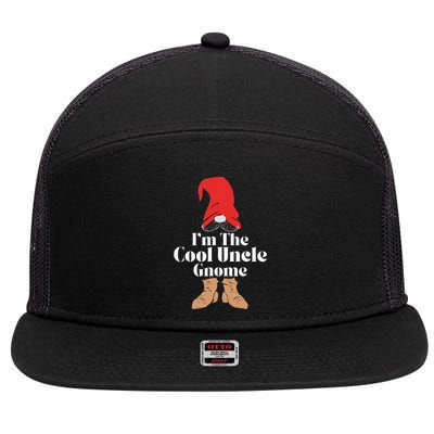 The Cool Uncle Gnome Matching Family Group Christmas   7 Panel Mesh Trucker Snapback Hat