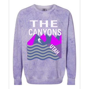 The Canyons Utah Usa Ski Resort Snowboarding Skiing Funny Gift Colorblast Crewneck Sweatshirt